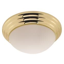 Polished Brass Two-light Flush Mount Ceiling Fixture