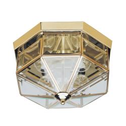 Brass Finish Three-light Flush Mount Light