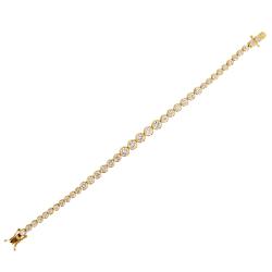14k Gold Overlay Graduated Clear Cubic Zirconia Tennis Bracelet