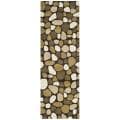 Handmade Pebbles Dark Brown/ Multi N. Z. Wool Runner (2'6 x 8')