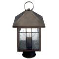 Post Head Tannery Bronze Finish Clear Seeded Glass