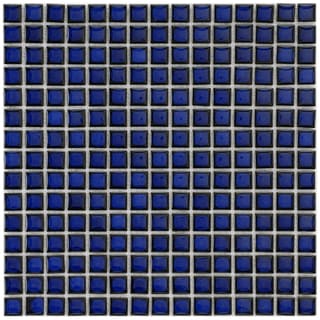 Best Shopping SomerTile 12.25x12.25-in Square 3/4-in Cobalt Porcelain Mosaic Tile (Pack of 10)