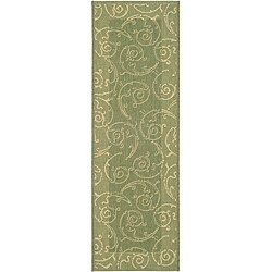 Buy Online Safavieh Indoor/ Outdoor Oasis Olive/ Natural Runner (2'4 x 6'7)