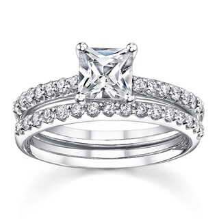 18k White Gold 1 3/5ct TDW Diamond Bridal Ring Set (H-I, SI1-SI3)