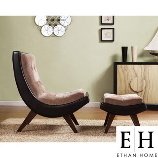 ETHAN HOME Albury Two-Tone Lounging Chair with Ottoman
