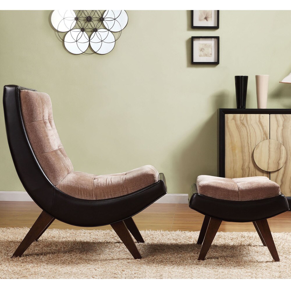 INSPIRE Q Albury TwoTone Lounging Chair with Ottoman Overstock