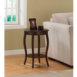 ---> Walnut 18-inch Round Accent Table
