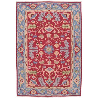 Hand-woven Red Samarkand Wool Rug (8'6 x 11'6)