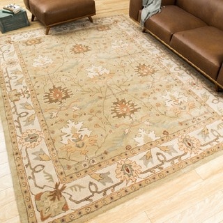Hand-tufted Caspian Green Wool Rug (2'6 x 4')