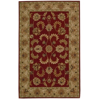 Hand-tufted Caspian Red Wool Rug (5' x 8')