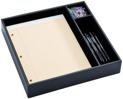 Dacasso Black Leather Conference Room Organizer