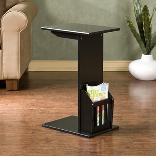 Black Magazine Snack Table