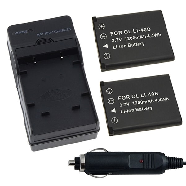 Charger/ 2 Batteries for Fuji NP-45 FinePix Z70/ Olympus Li-40B/ Nikon