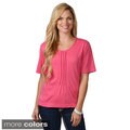 Nicole Ricci Women's Plus Size Pleated-front Top