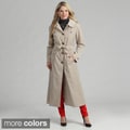 London Fog Women's Single-breasted Belted Rain Coat