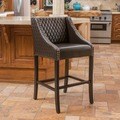 Christopher Knight Home Milano Brown Quilted Bonded Leather Bar Stool