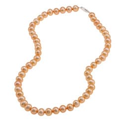 DaVonna Silver Golden FW Pearl 16-inch Necklace (6.5-7 mm)-Image