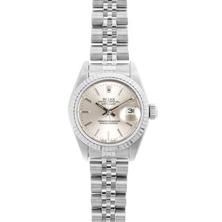 Pre-owned Rolex Women's Datejust White Gold Silver Dial Watch