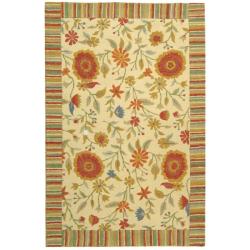 Handmade Jardine Ivory Wool Rug (9'9 x 13'9)