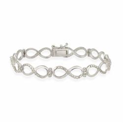 DB Designs Sterling Silver Diamond Accent Infinity Link Bracelet