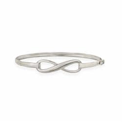 Mondevio Sterling Silver Infinity Bangle Bracelet