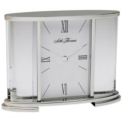 Seth Thomas 'Desire' Silvertone Metal Quartz Mantel Clock