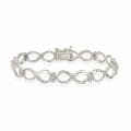 DB Designs Sterling Silver Diamond Accent Infinity Link Bracelet