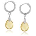 Sterling Silver Citrine Briolette Drop Earrings