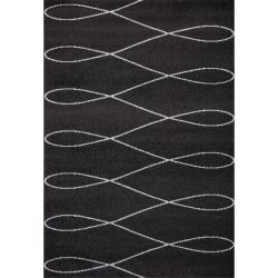 Alexa Euro Collection Swirl Charcoal Rug (5'2 x 7'6)