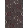 Convenient guidepost on 45 Record Lot Alexa Playtime Collection Circles Kids Grey Rug (4'5 x 6'9)