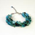 Stainless Steel Fine Sea Shell Mother of Pearl Blue Bracelet (India)