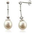14kw White Freshwater Pearl Dangle Earring (8-9mm)