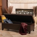 Christopher Knight Home Mission Brown Tufted Bonded Leather Ottoman Storage Bench