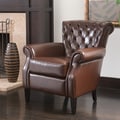 Christopher Knight Home Franklin Brown Tufted Bonded Leather Club Chair