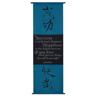 @@@ >  'Happiness' Buddha Quote Turquoise Scroll (Indonesia)