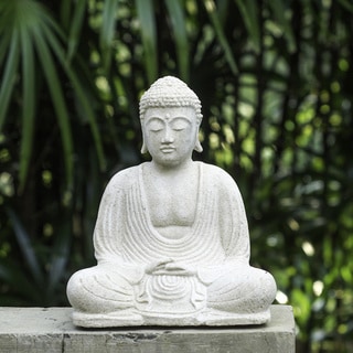 (>_<)  White Sandstone Buddha Statue (Indonesia)