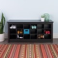 Broadway Black Shoe Storage Cubbie Bench