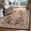 Handmade Heritage Kerman Brown/ Ivory Wool Rug (4' x 6')