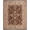 Handmade Heritage Kerman Brown/ Ivory Wool Rug (8' x 10')