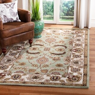 Handmade Heritage Oushak Light Green/ Ivory Wool Rug (4' x 6')
