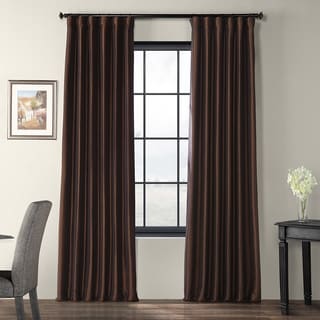 Signature Espresso Faux Taffeta Silk 96-inch Curtain Panel