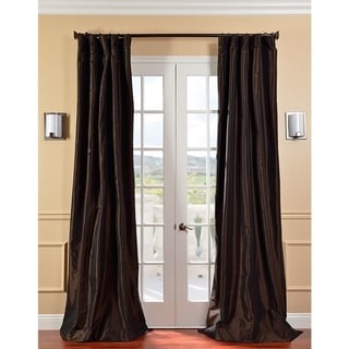 Signature Espresso Faux Taffeta Silk 108-inch Curtain Panel