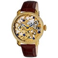 Akribos XXIV Men's Stainless Mechanical Skeleton Strap Watch