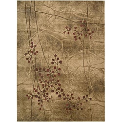 Low Price Nourison Summerfield Latte Floral Rug (3'6 x 5'6)