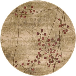 Find Cheap Price Nourison Summerfield Latte Floral Rug (5'6 Round)