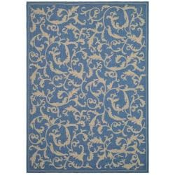 Hot Deal Safavieh Indoor/ Outdoor Mayaguana Blue/ Natural Rug (9' x 12')