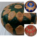 Leather Mosaic Ottoman (Morocco)