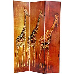 For sale Canvas Giraffe/ Elephant Double-sided 6-foot Room Divider (China)