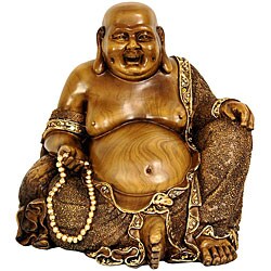 (_ _ ) Sitting Hotei 10.5-inch Happy Buddha Statue (China)