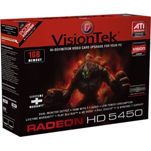 Visiontek 900320 Radeon 5450 Graphic Card - 650 MHz Core - 1 GB DDR3 